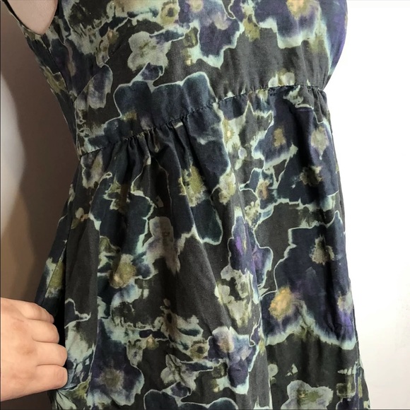 Creatures of Comfort Tie Strap Water Color Floral Dress With Pockets - Picture 7 of 13